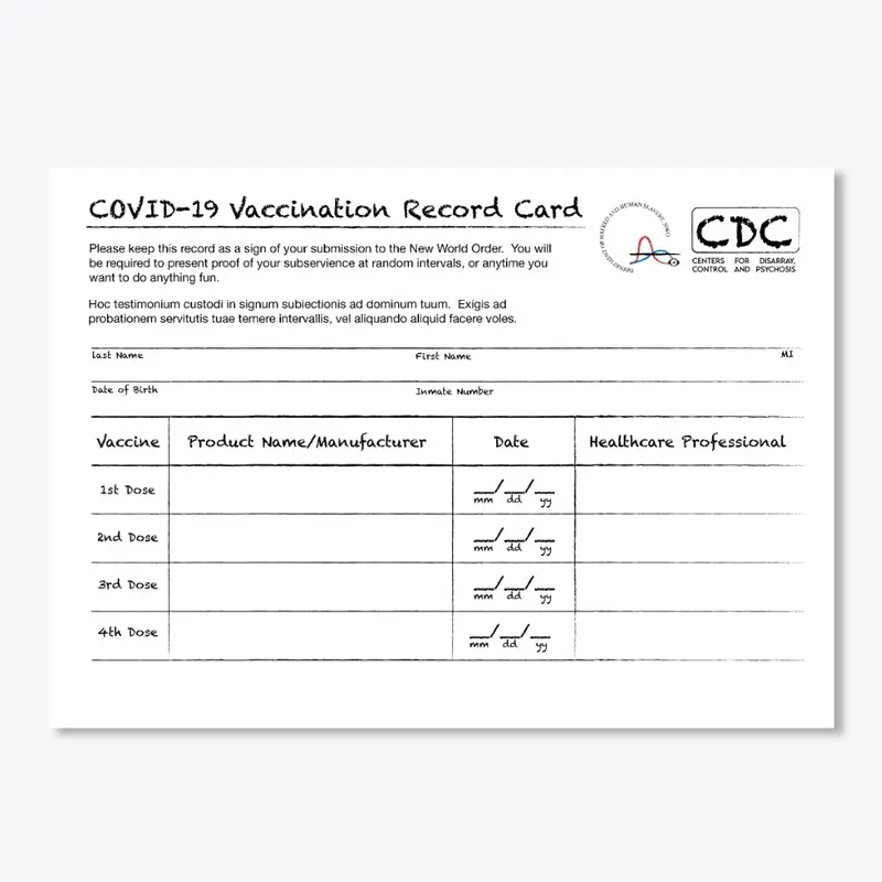 Out of Lockstep Mock Vaccine Card Magnet